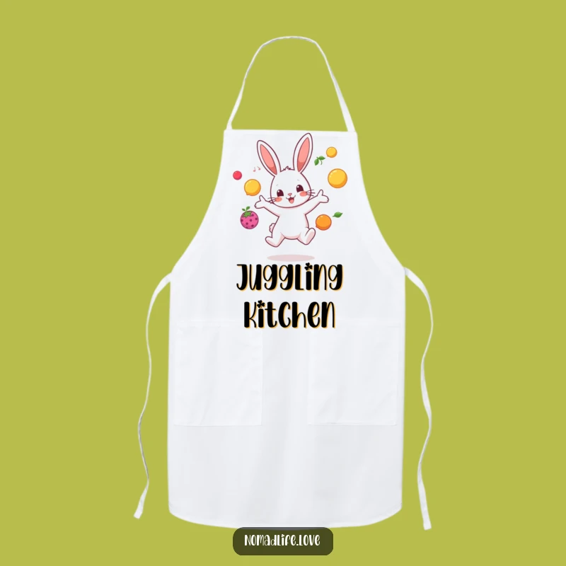 Funny Bunny Juggling Chef Apron: Cook with Fruitful Humor