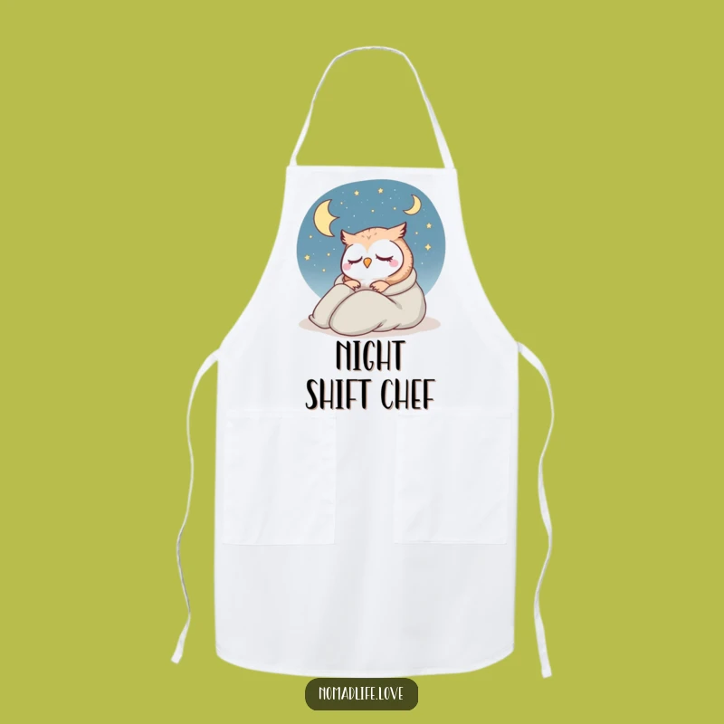 Funny Owl Night Apron: Hilarious Sleepy Chef Gift