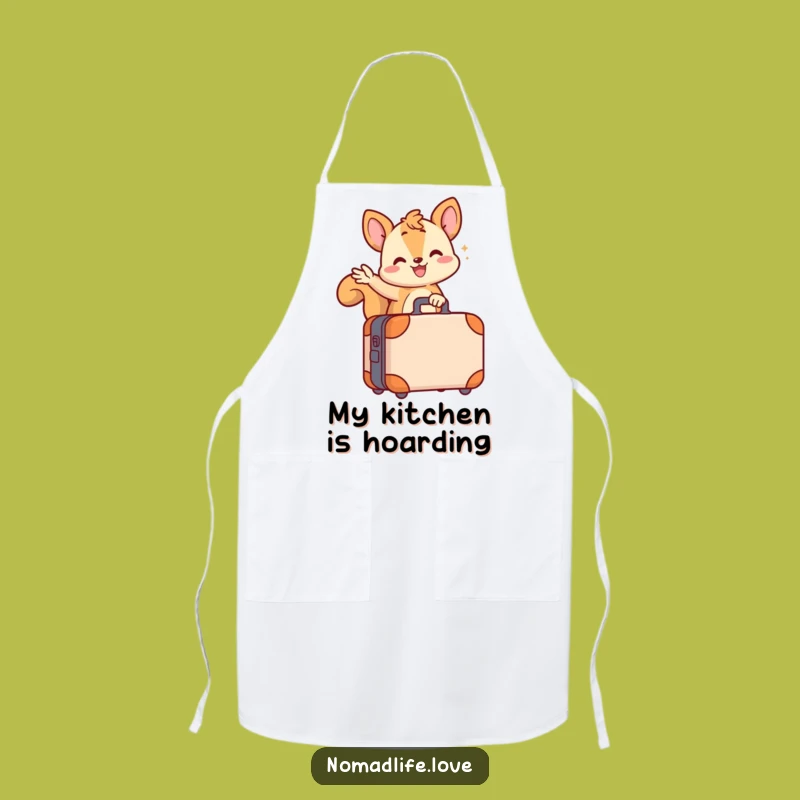 Funny Squirrel Suitcase Apron: Wiggling Chef Character for Kitchen & Funny Gift
