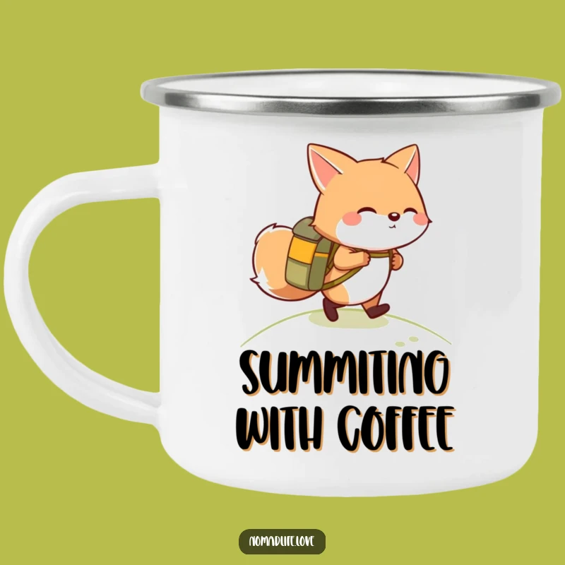 Funny Fox Hiking Enamel Mug: Your Hilarious Trail Companion