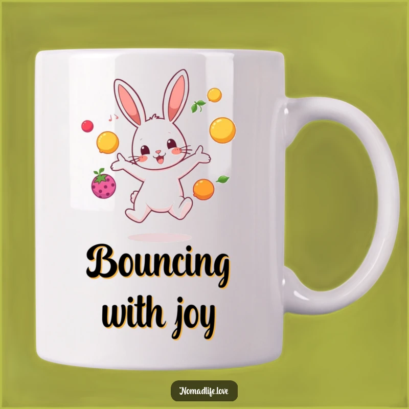 Funny Bunny Juggling Mug: Hilarious Fruit Lover Gift