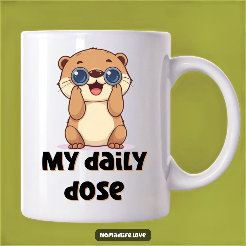 Funny Otter Binoculars Mug: Hilarious Joyful Observer Gift for Wildlife Lovers