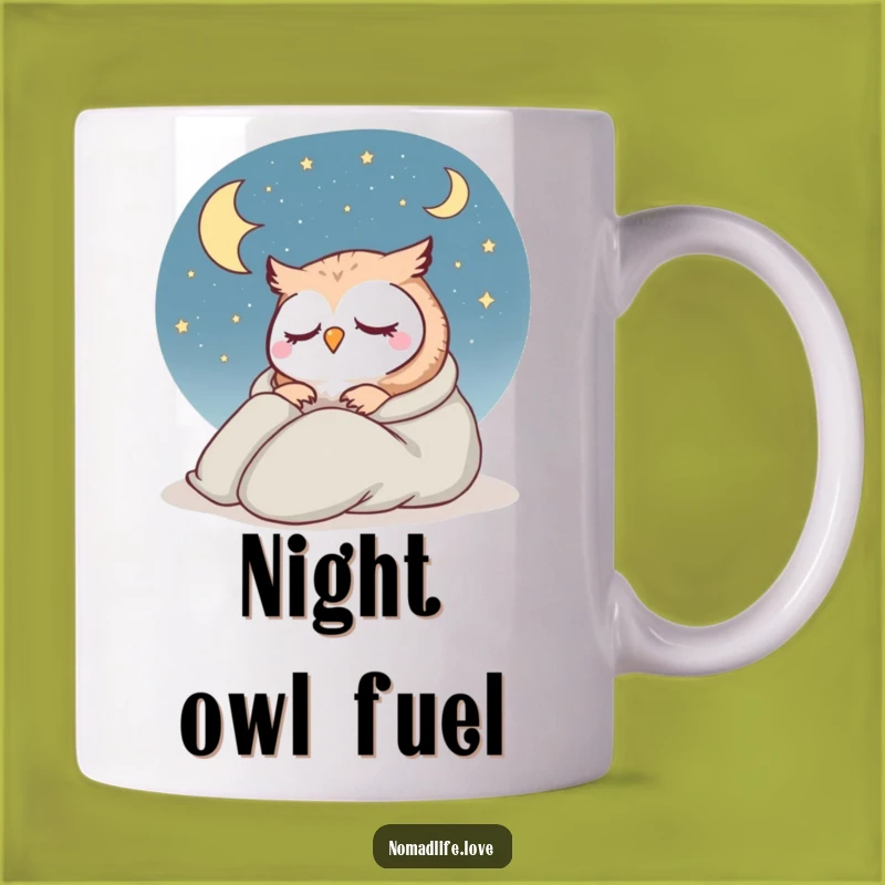 Funny Owl Sleeping Bag Mug: Hilarious Cozy Night Sky Gift for Dreamers