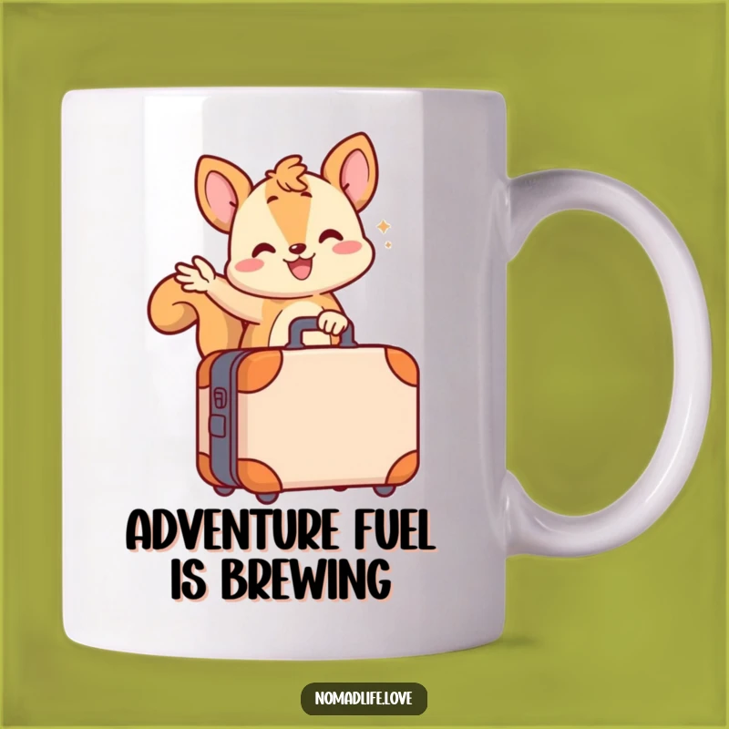 Funny Wiggling Squirrel Suitcase Mug: Hilarious Travel Gift for Adventure Lovers