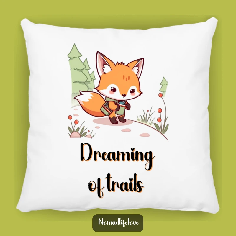 Funny Fox Kit Canteen Pillow: Cozy & Hilarious Adventure Decor Gift