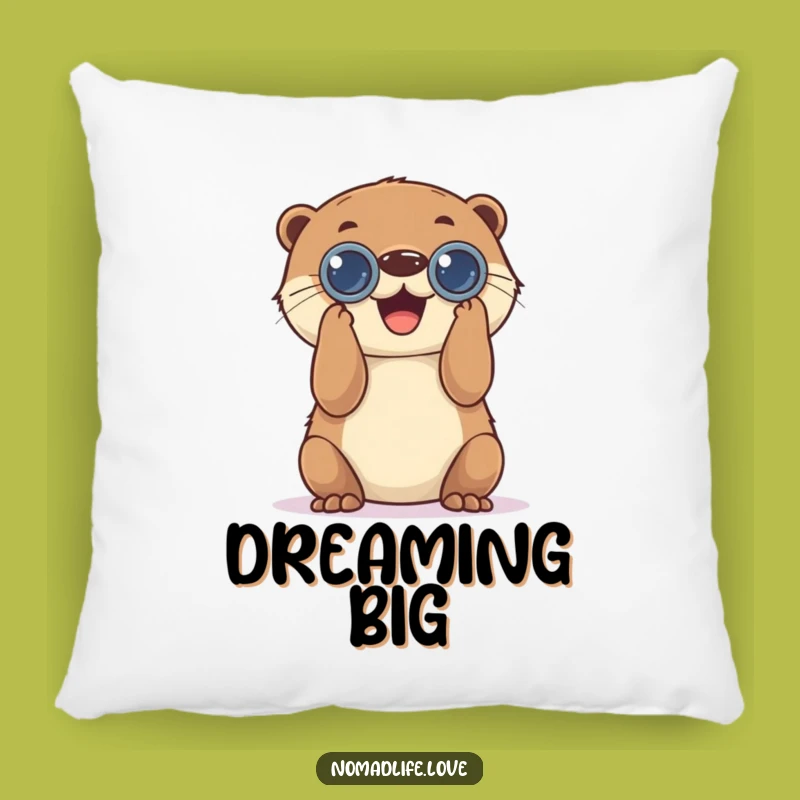 Funny Otter Observer Pillow: Cozy & Hilarious Binocular Comfort Gift
