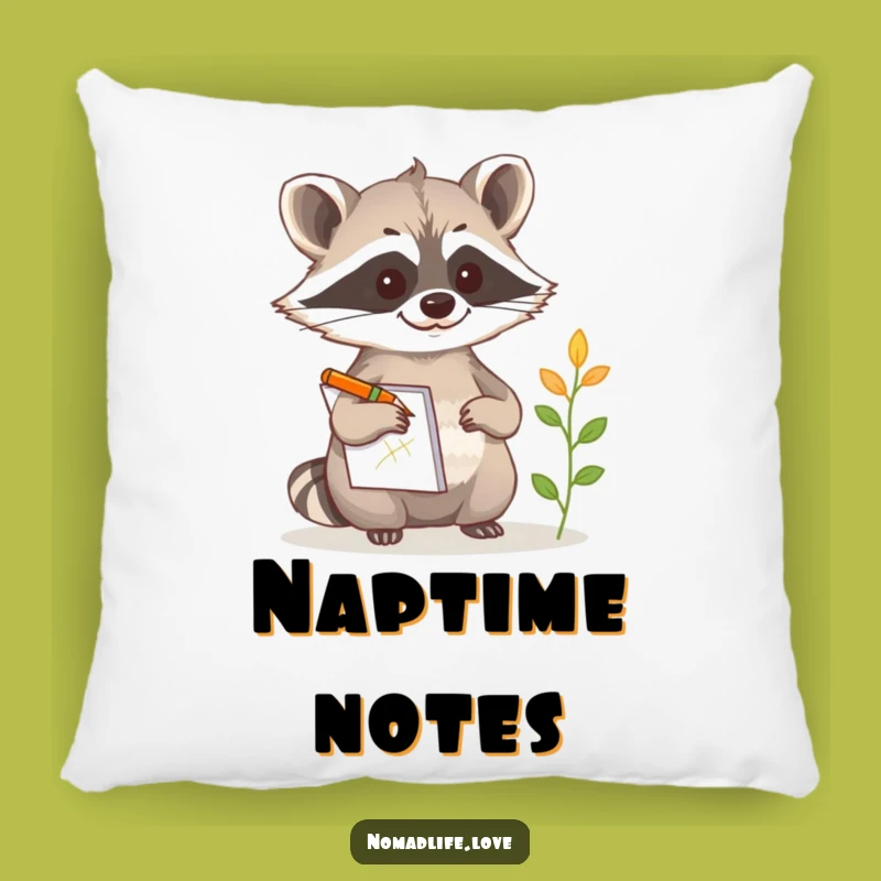 Funny Raccoon Artist Pillow: Cozy & Hilarious Sketch Comfort Gift