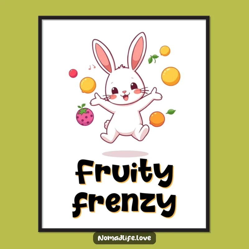Funny Bunny Juggling Poster: Add Whimsy and Color to Your Walls