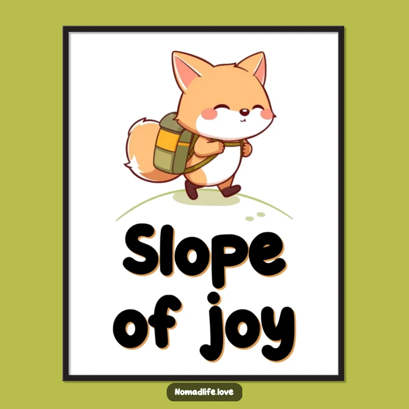 Funny Fox Hiking Poster: Bring Adventure and Humor to Your Walls
