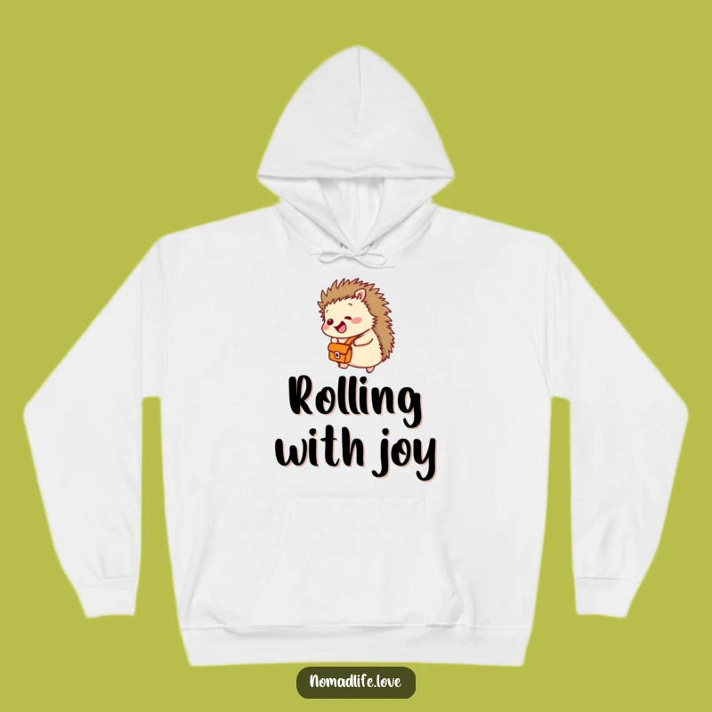 Funny Hedgehog Satchel Hoodie: Cozy & Hilarious Rolling Downhill Comfort Gift