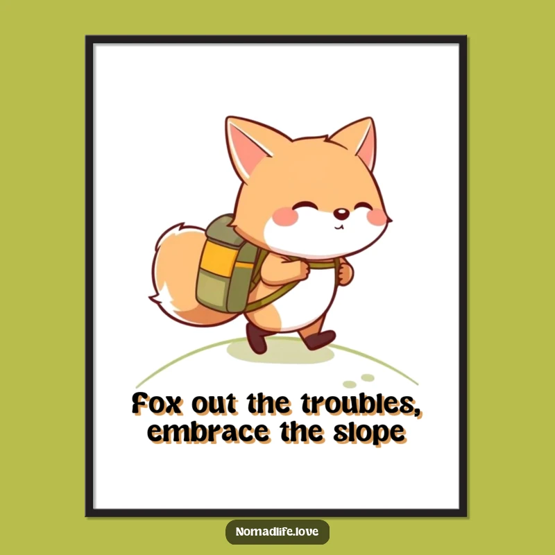 Free Printable Wall Art: Fox Hiker Adventure Downloadable Decor