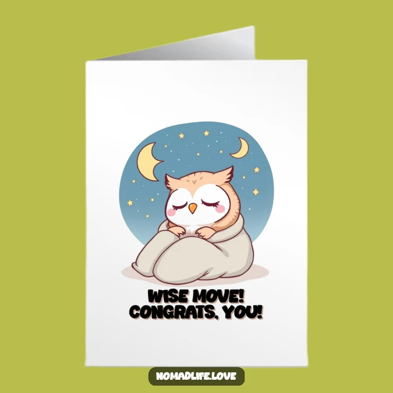 Free Printable Congrats Card: Owl Celebrates Your Success with a Snooze Funny Gift