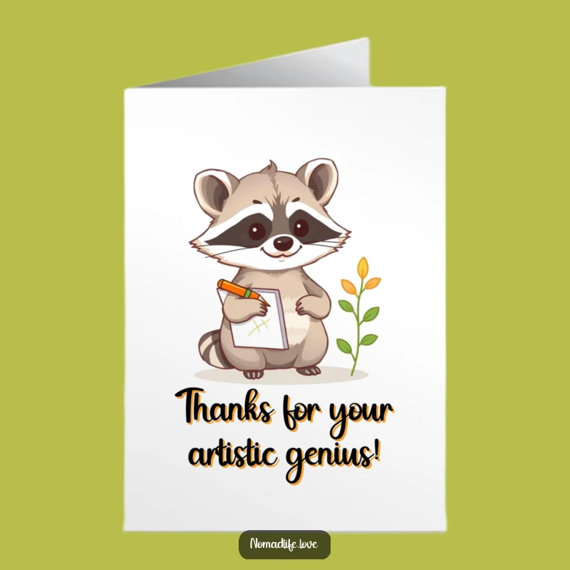 Free Printable Thank You Card: Raccoon Documents Your Kindness Funny Downloadable Gift