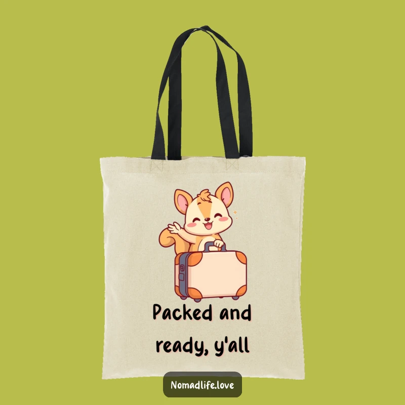 Funny Squirrel Suitcase Tote Bag: Wiggling Character for Shopping & Funny Gift